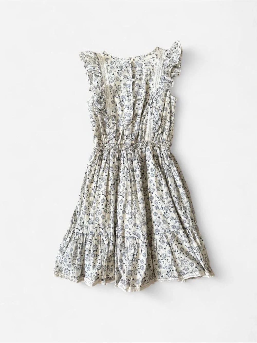 Polo by Ralph Lauren Cream Dress with Blue Floral Print